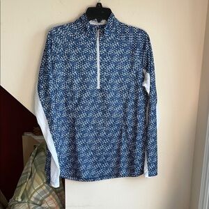 Pebble Beach Navy and White Performance Pullover